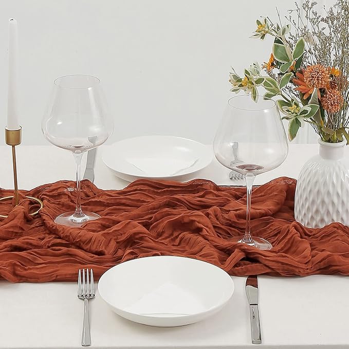 DOLOPL Thanksgiving Table Runner Fall Cheesecloth Table Runner 13.3ft - Image 3