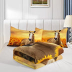 QOOMO Horse Comforter King Size, Sunflower Horse Comforter Set - Image 3