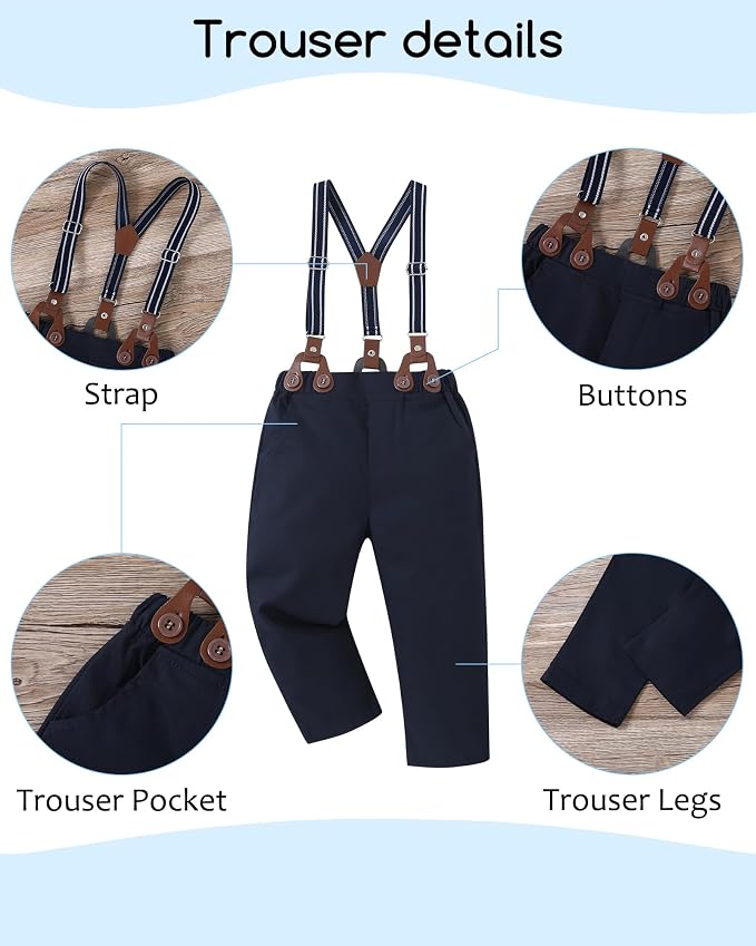 nilikastta Toddler Boy Outfit Boy Suit Boy Dress Shirt - Image 5