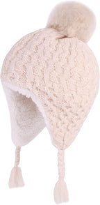 LANGZHEN Toddler Kids Infant Winter Hat, Earflap Knit Warm Cap Fleece Lined - Image 2