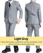 Boys’ Formal Suit 5 Piece Set, Toddler Tuxedos - Image 4