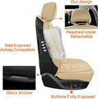 Pariitadin Leather Car Seat Covers Full Set, Waterproof Breathable Faux Leather - Image 5