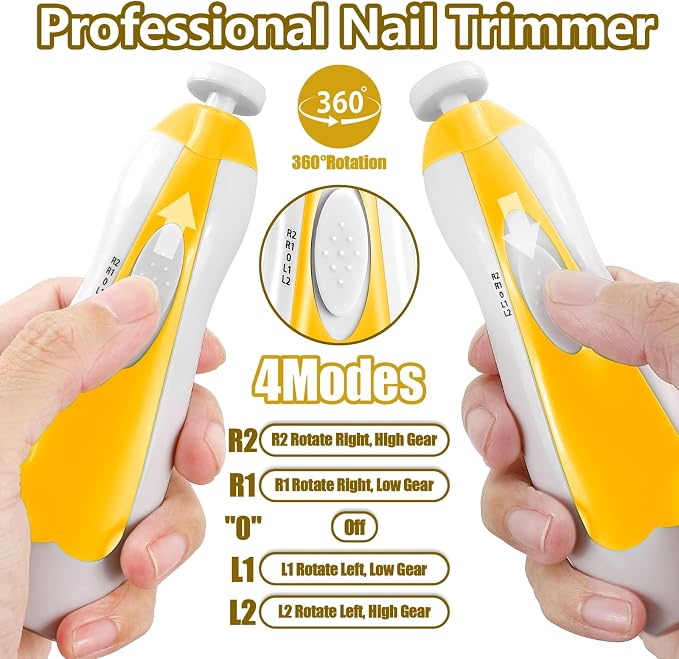 Baby Nail Trimmer Electric, 6 in 1 Rechargeable Baby Nail Clippers Manicure Set - Image 4