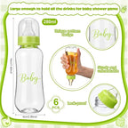 6 Sets Bottle Chug Baby Shower Games Juegos Para Plastic Baby Bottles Bibs - Image 2