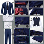 Boys Suit Set Slim Fit Kids Formal Suits Toddler Tuxedo Wedding Prom Classic - Image 4