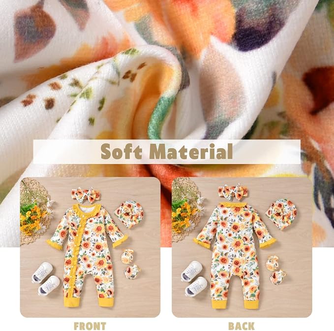 Aalizzwell Baby Girls Romper Outfit Fall Winter Clothes - Image 3