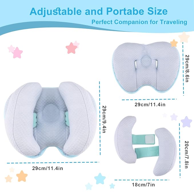 KAKIBLIN Baby Head Neck Support Pillow, 2 in 1 Banana Neck Pillow - Image 6