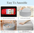 Foam Ball Pit, 47.2"x 13.8" Large Ball Pits - Image 3