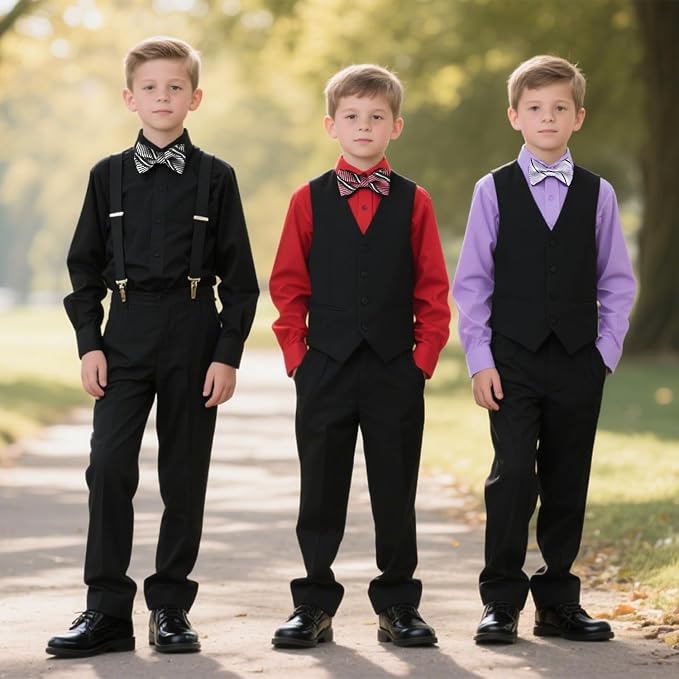 Boys Suits Formal Dress Vest and Pants Set - Image 7