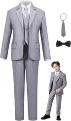 Boys Suit Set Slim Fit Kids Formal Suits Toddler Tuxedo Wedding Prom Classic - Image 7