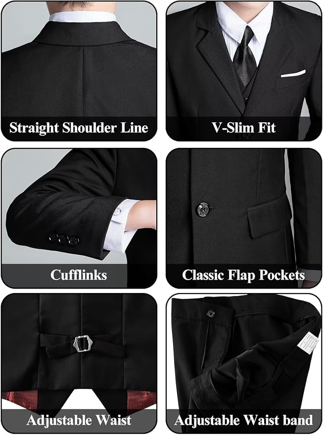 Boys' 5 Piece Formal Suit Set - Image 5