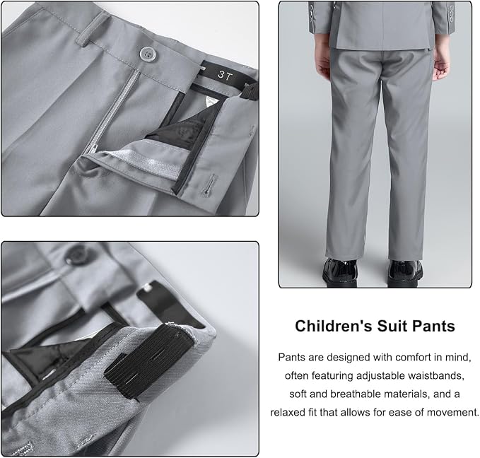 Boys Suit for Kids Teens Formal 5 Piece Tuxedo Suit Set - Image 5