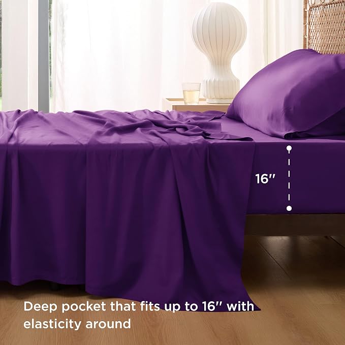 Bedsure Cooling Sheets Twin XL, Rayon Derived from Bamboo, Breathable & Soft - Image 3