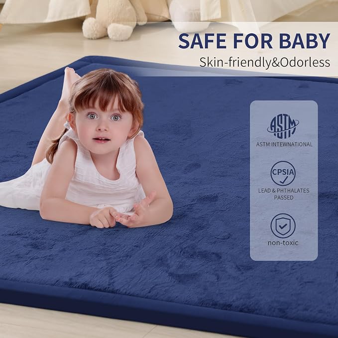 ACOMOPACK Baby Play Mat for Floor 1.3" Thick Memory Foam Play Mat 79"×118" - Image 5