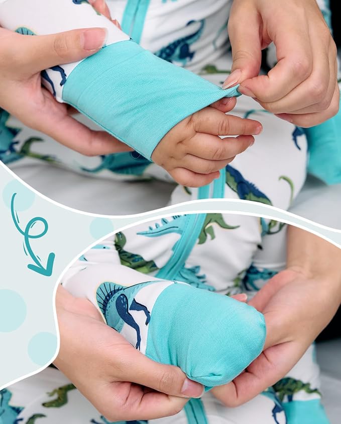Bamboo Viscose Baby Convertible Footie Pajama, Zipper Pajamas - Image 7