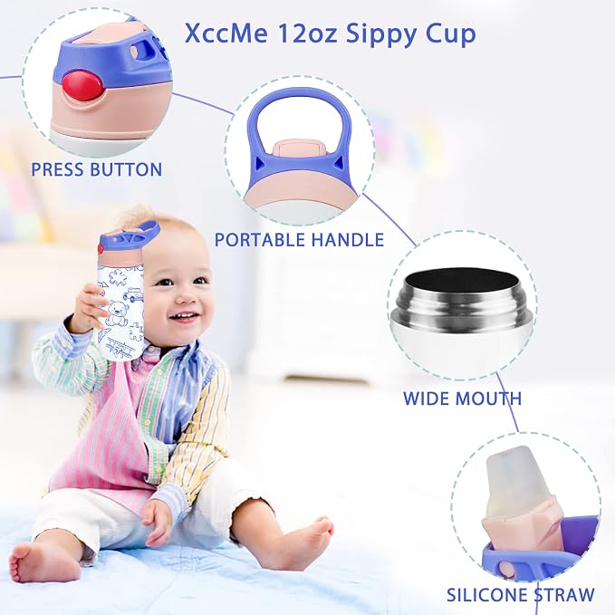 Kids Sublimation Tumbler, 8 PACK 12oz Stainless Steel Sublimation Sippy Cup - Image 5