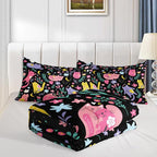 QOOMO Floral Cat Comforter Queen Size, Down Alternative, Soft and Lightweight - Image 4