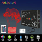 FULLOSUN Chameleon 3D Night Light Lizard Projection LED Lamp Baby Nursery - Image 8