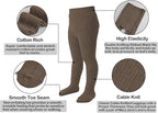 EPEIUS Baby Girl Tights Thick Cable Knit Leggings Stockings Cotton Pantyhose - Image 3