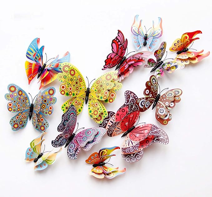 Butterfly Wall Decor 24/48 PCS, 3D Butterflies Stickers by Opseam