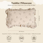 BuLuTu 2-Layer Cotton Muslin Toddler Pillowcase Rabbit Pattern, Soft Breathable - Image 2