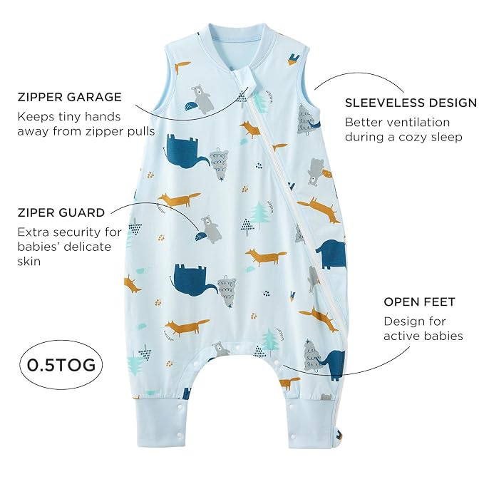 Duomiaomiao 2 Pack 0.5 TOG Toddler Sleep Sack 36-48 Months 100% Cotton - Image 4