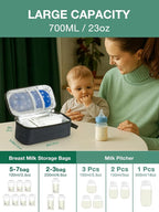 Breast Milk Cooler Travel Bag, Real-Time Temperature Display, Holds 20oz - Image 3