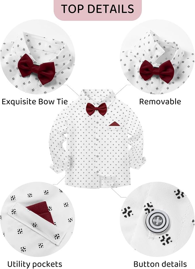 nilikastta Toddler Boy Outfit Boy Suit Boy Dress Shirt - Image 2