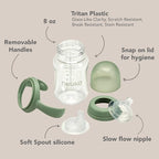 noüka Transitional Baby Bottle/Sippy Cup | Non Spill | Easy Grip Double Handles - Image 3