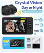 Wireless Baby Car Camera with 1080P Advanced Night Vision and 32H Battery - Image 2