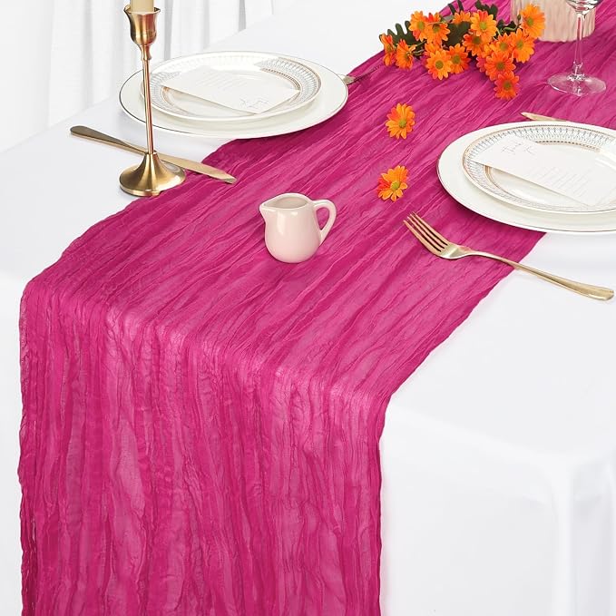 6 Pack Hot Pink Cheesecloth Table Runner 10Ft Gauze Cheese Cloth Table Runner - Image 4