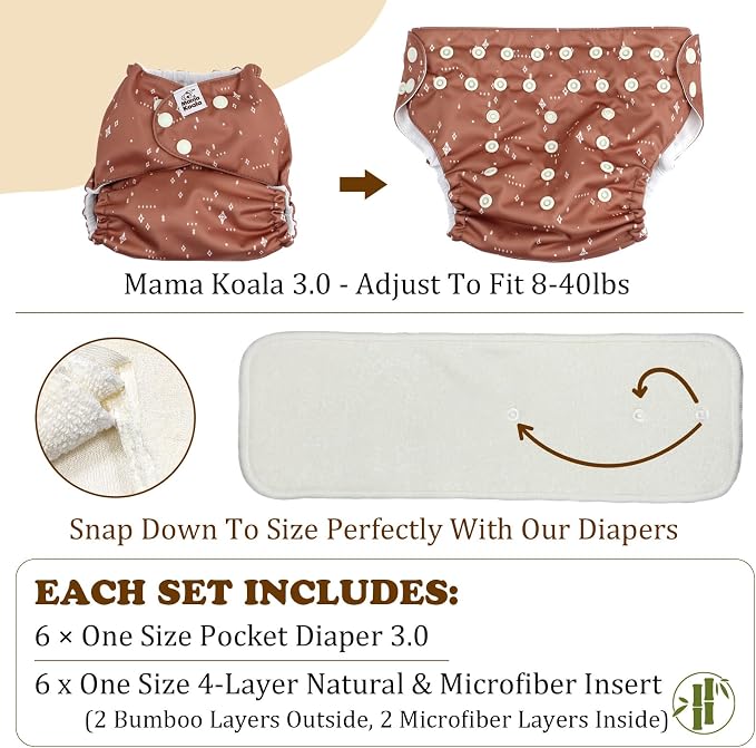 Mama Koala 3.0 Pocket Cloth Diapers - Image 6