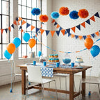 Blue and Orange Pennant Banner - Image 2