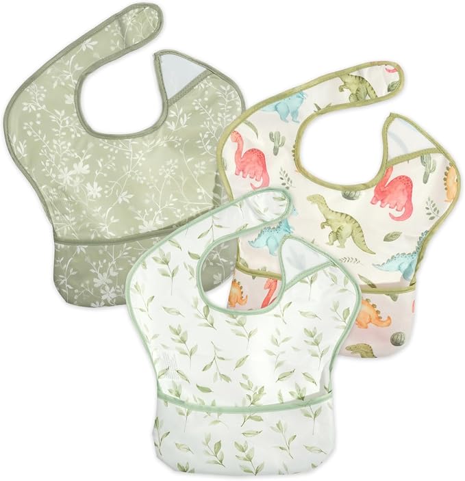 3-Pack Waterproof Baby Bibs for Eating by CoolaPeach