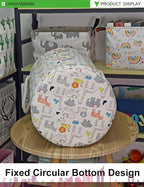 LANGYASHAN Laundry Basket Canvas Collapsible Organizer Storage Basket - Image 7