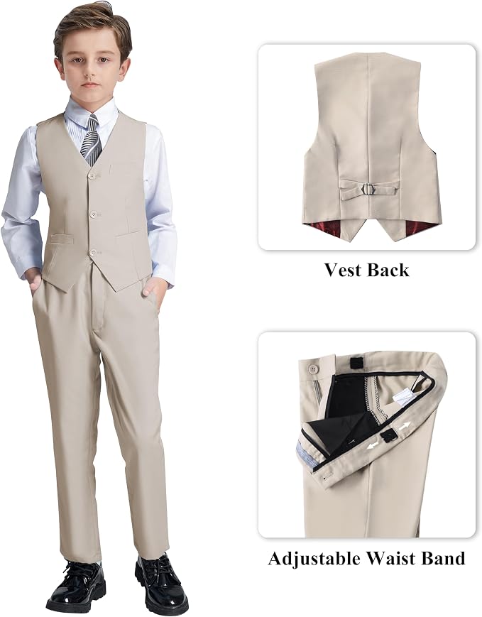 JPF Boy's Formal Suit Set Slim Fit Kids Tuxedo Suits - Image 3