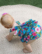 Baby Girl's Floral Print Ruffles Romper Summer Clothes - Image 4