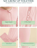 Jimonda Baby Footless Pajamas, Two Zip Closure Long Sleeve Romper, Infant - Image 3