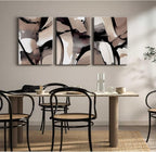 Black Beige Abstract Wall Art Brown Neutral Canvas Wall Decor Minimalist Art - Image 6
