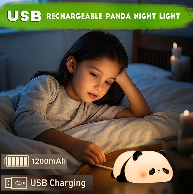 Squishy Cute Panda Night Light, Voice Controlled Light - Image 4