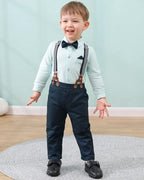 DISAUR Baby Boy Clothes Suits 4PCS Gentleman Outfit Dress Romper Beret Hat - Image 2