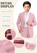 Boys Formal Suit Set 4 Pieces Kids Tuxedo Ring Bearer Outfit - Image 3