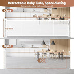 160" Retractable Baby Gate Extra Wide, Mesh Gate Long Child Gate Pet Gate - Image 3