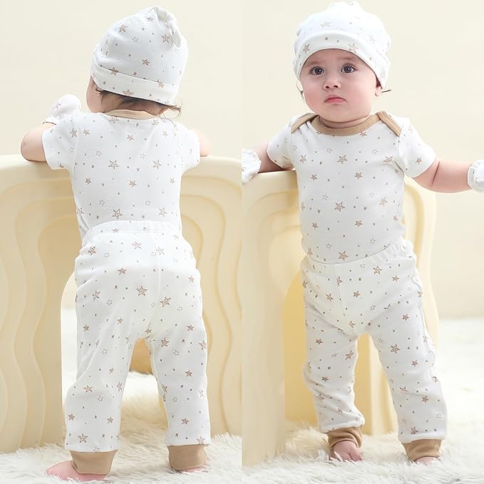 Baby Bodysuit and Pant Set 10-pcs Cotton Soft Newborn Boy Girl Clothes Outfits - Image 5