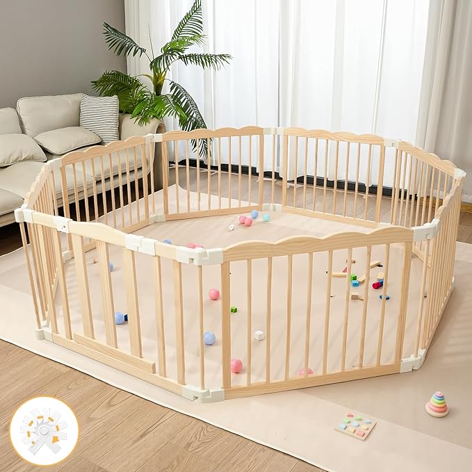 Baby Playpen Natural Wood Playpen by Unknown