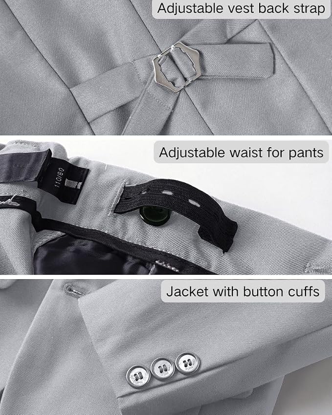 Boys' Formal Suit Set Adjustable Waist Suits - Image 3