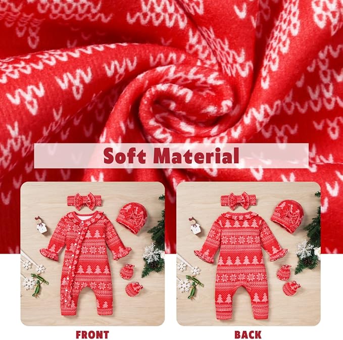 Aalizzwell Baby Girls Romper Outfit Fall Winter Clothes - Image 4