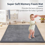 ACOMOPACK Baby Play Mat for Floor 1.3" Thick Memory Foam 50x50 Soft Velvet - Image 7