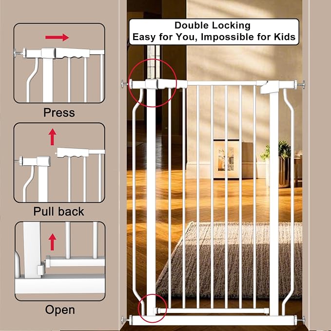 Extra Tall 40.55" Gate, 73.62-80.70" Extra Tall and Wide Dog Gate, Extra Wide - Image 4