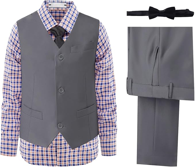 Boys' Suits Formal Slim Fit Tuxedo Boys Vest and Pants Set by DHTS